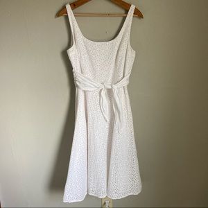 Maggy London White Eyelet Dress Size 14